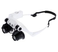 Лупа-очки Kromatech налобная бинокулярная 10/15/20/25x, с подсветкой (2 LED) MG9892G-3A